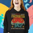 Firefighter Vintage Retro Im The Firefighter And Dad Funny Dad Mustache Women Hoodie Gifts for Her