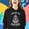 Funny Captain Wife Dibs On The Captain Flower Anchor Women Hoodie Gifts for Her
