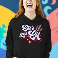 Funny Lets Get Lit Fireworks 4Th Of July Retro Vintage Women Hoodie Gifts for Her