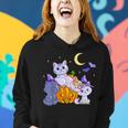 Halloween Cats Anime Cat Kawaii Neko Pumpkin Cat Lover Witch V3 Women Hoodie Graphic Print Hooded Sweatshirt Gifts for Her