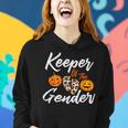 Halloween Keeper Of The Gender Reveal Pumpkin Party Leopard Women Hoodie Gifts for Her