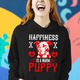 Happiness Is A Warm Puppy Cute Dog Pitbull Dad Women Hoodie Gifts for Her