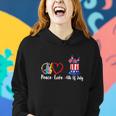 Happy Peace Love 4Th Of July Sublimation Women Hoodie Gifts for Her