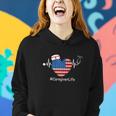 Heartbeat Patriotic Funny 4Th Of July Women Hoodie Gifts for Her