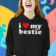 I Love My Bestie Best Friend Bff Cute Matching Friends Heart Women Hoodie Graphic Print Hooded Sweatshirt Gifts for Her