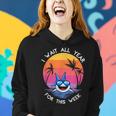 I Wait All Year For This Week Funny Shark Retro Vintage Women Hoodie Gifts for Her
