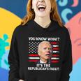 Joe Biden Falling Off Bike Its The Republicans Fault Women Hoodie Gifts for Her