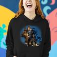 K-9 With Police Officer Silhouette Women Hoodie Gifts for Her