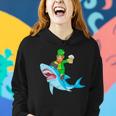 Leprechaun Riding Shark St Patricks Day Women Hoodie Gifts for Her