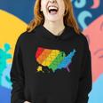 Lgbt United States Map Pride Month Women Hoodie Gifts for Her