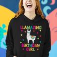 Llama Birthday Party Llamazing Gift Girl Rainbow Hearts Gift Women Hoodie Gifts for Her