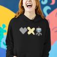 Love Death Robots Yellow Pixel Heart X And Cute Robot Women Hoodie Gifts for Her