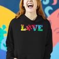 Love Puzzle Pieces Heart Autism Awareness Tie Dye Gifts Women Hoodie Gifts for Her
