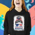 Messy Bun American Flag Stars Stripes Reproductive Rights Meaningful Gift V2 Women Hoodie Gifts for Her