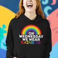On Wednesday We Wear Rainbow Women Hoodie Gifts for Her