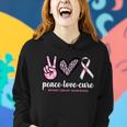 Peace Love Cure Breast Cancer Awareness Fashion Patterns Women Hoodie Gifts for Her