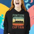 Pontoon Captain Retro Vintage Funny Boat Lake Outfit Women Hoodie Gifts for Her
