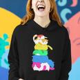 Purride Rainbow Lgbt Cat Pile Funny Feline Gay Pride Cat Gift Women Hoodie Gifts for Her