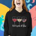 Red Wine & Blue 4Th Of July Wine Red White Blue Wine Glasses V3 Women Hoodie Gifts for Her