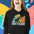 Respect The Beard Funny Bearded Dragon Women Hoodie Gifts for Her