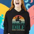 Retro Dilf Damn I Love Frogs Women Hoodie Gifts for Her