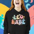 Retro Groovy Leo Babe July & August Birthday Leo Zodiac Sign Women Hoodie Gifts for Her