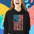 Retro Style 4Th July Usa Patriotic Distressed America Flag Gift Women Hoodie Gifts for Her