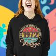 Vintage 1972 Birthday 50 Years Of Being Awesome Emblem Women Hoodie Gifts for Her
