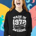 Vintage Crown Made In 1972 50 Years Of Being Awesome 50Th Birthday Women Hoodie Gifts for Her