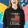 Vintage Old American Flag Think While Its Still Legal Women Hoodie Gifts for Her