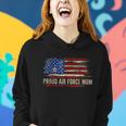 Vintage Proud Air Force Mom American Flag Veteran Gift Women Hoodie Gifts for Her