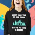 What Happens At The Cabin Stays In The Cabin Mountain Hiker Women Hoodie Graphic Print Hooded Sweatshirt Gifts for Her