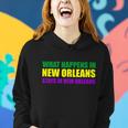 What Happens In New Orleans Stays In New Orleans Mardi Gras T-Shirt Graphic Design Printed Casual Daily Basic Women Hoodie Gifts for Her