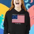 Womens Liberty And Justice For All Betsy Ross Flag American Pride Women Hoodie Gifts for Her