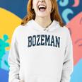 Bozeman Montana Mt Vintage Athletic Sports Navy Design Women Hoodie Gifts for Her