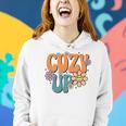 Cute Cozy Up Flowers Fall Women Hoodie Graphic Print Hooded Sweatshirt Gifts for Her