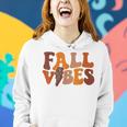 Fall Vibe Vintage Groovy Fall Season Retro Leopard Women Hoodie Graphic Print Hooded Sweatshirt Gifts for Her