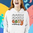 Funny Cozy Vibes Thanksgiving Fall Women Hoodie Graphic Print Hooded Sweatshirt Gifts for Her