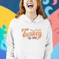 Funny Thanksgiving Talk Turkey To Me Women Hoodie Graphic Print Hooded Sweatshirt Gifts for Her