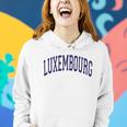 Luxembourg Varsity Style Navy Blue Text Women Hoodie Gifts for Her