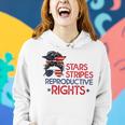 Messy Bun American Flag Pro Choice Star Stripes Equal Right Women Hoodie Gifts for Her