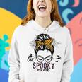 Messy Bun Hair Halloween One Spooky Mama For Mom Women Women Hoodie Gifts for Her