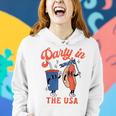 Party In The Usa Hot Dog Kids Funny Fourth Of July Women Hoodie Gifts for Her
