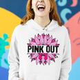 Pink Out Breast Cancer Awareness Sunflower Pink Women Hoodie Graphic Print Hooded Sweatshirt Gifts for Her