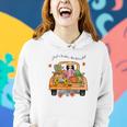 Pumpkin Truck Just A Teacher Who Loves Fall Women Hoodie Graphic Print Hooded Sweatshirt Gifts for Her