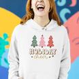 Retro Christmas Holiday Cheer Women Hoodie Graphic Print Hooded Sweatshirt Gifts for Her