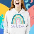 Seven Year Old Rainbow 7Th Birthday Gifts For Girls 7 Bday V3 Women Hoodie Graphic Print Hooded Sweatshirt Gifts for Her