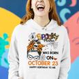 Spooky Mama Born On October 23Rd Birthday Bun Hair Halloween Women Hoodie Gifts for Her