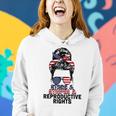 Stars Stripes Reproductive Rights Messy Bun 4Th Of July V4 Women Hoodie Gifts for Her