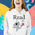 Teacher Library Read Book Club Piggie Elephant Pigeons Funny Women Hoodie Graphic Print Hooded Sweatshirt Gifts for Her